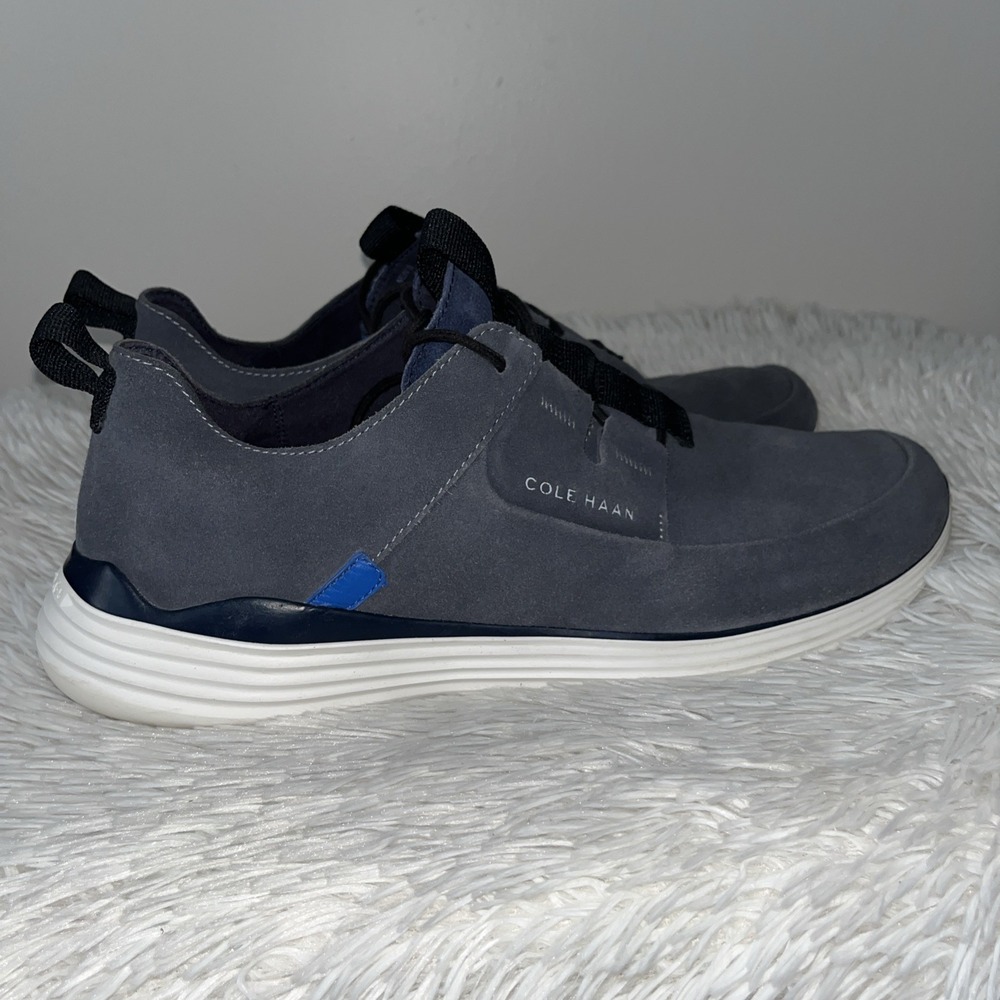 Cole Haan Grandsport Shoes Men's 13 M Blue Suede Oxford Sneakers Casual Preppy - Picture 9 of 16